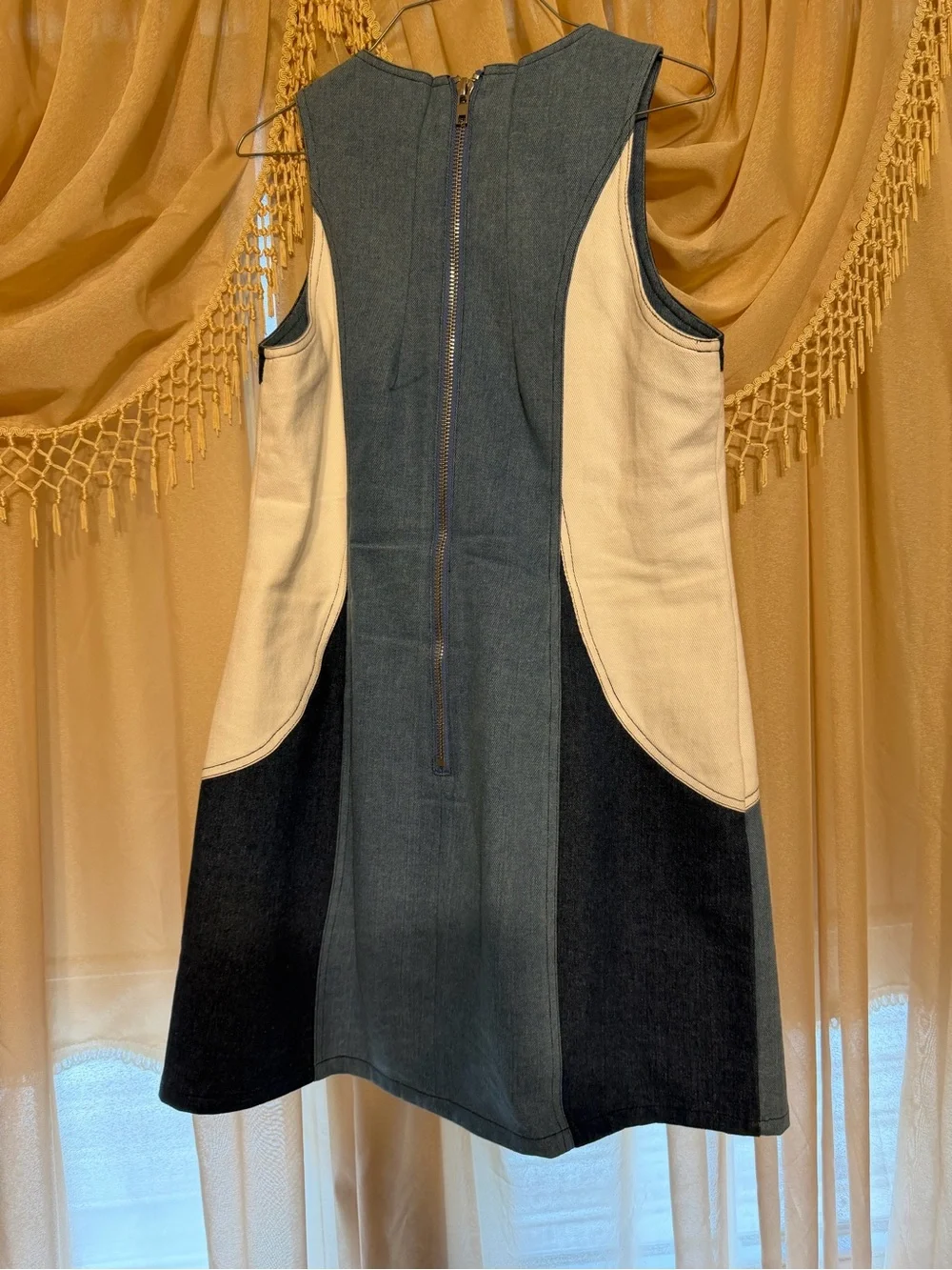 Women’s Nasty gal color block denim rhinestone dress. Size 14. Country concert